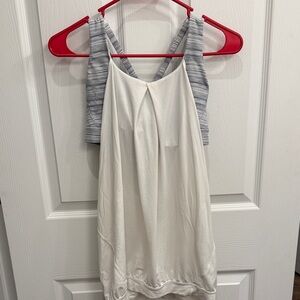 Lululemon White and Gray Sleeveless Top